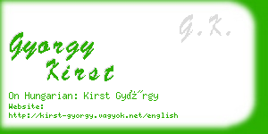 gyorgy kirst business card